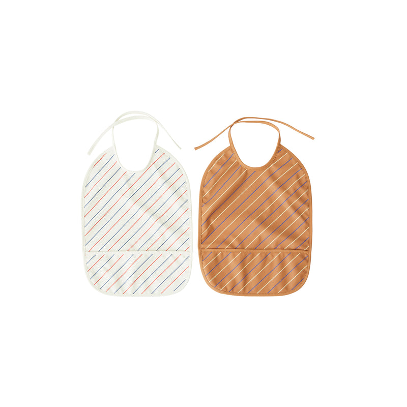 media image for bib striped pack of 2 mellow caramel by oyoy m107166 1 285
