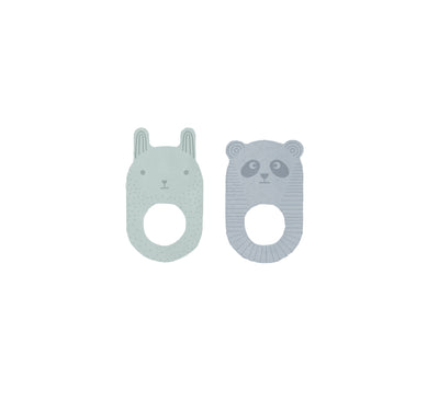 product image for ninka ling ling baby teether pack of 2 pale mint dusty blue by oyoy m107171 1 23