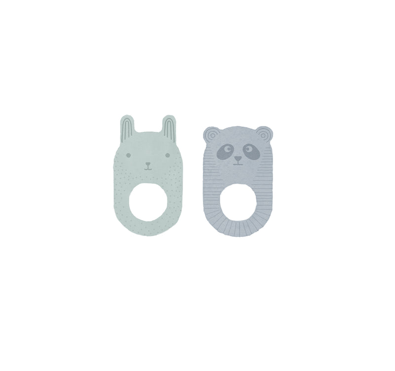 media image for ninka ling ling baby teether pack of 2 pale mint dusty blue by oyoy m107171 1 217