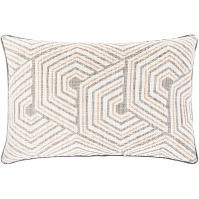 product image for Mila MAL-002 Hand Woven Lumbar Pillow in Ivory & Medium Gray by Surya 60