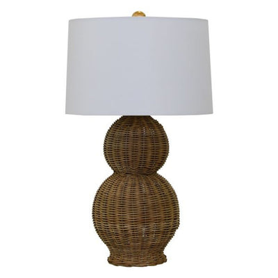 product image of double gourd table lamp with white linen shade by bd studio ii malina nat 1 531