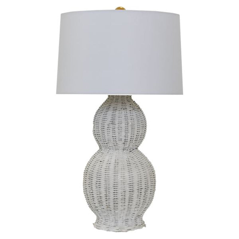 media image for double gourd table lamp with white linen shade by bd studio ii malina nat 2 211