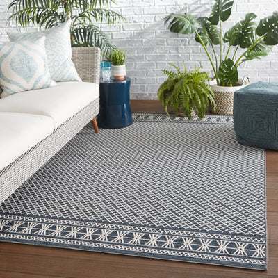 product image for vella indoor outdoor trellis dark blue cream area rug by jaipur living 5 47