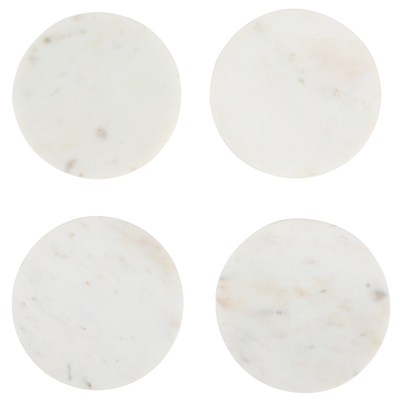 media image for Set of 4 Marble Coasters in White design by Sir/Madam 248
