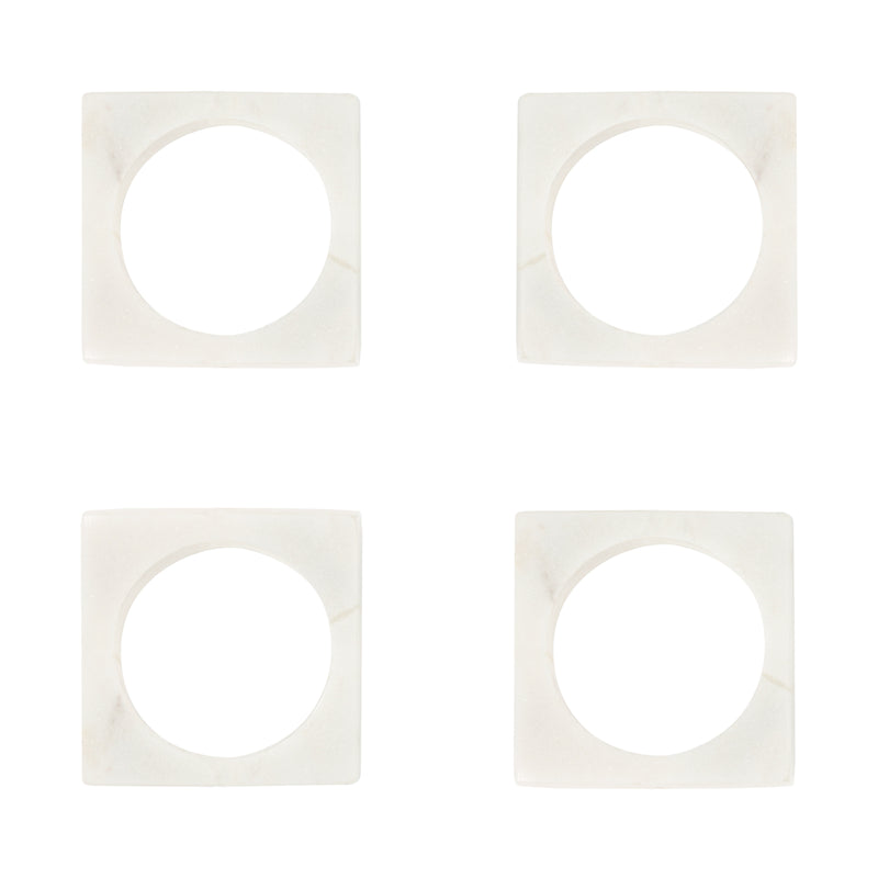 media image for Set of 4 Modernist Napkin Rings in White Marble design by Sir/Madam 220