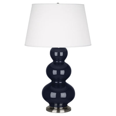 product image for triple gourd midnight blue glazed ceramic table lamp by robert abbey ra mb43x 2 74