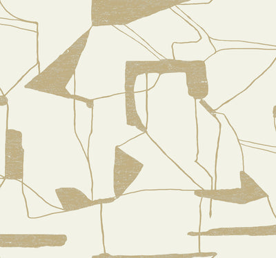 product image of Abstract Geo Wallpaper in Cream/Gold from the Modern Metals Second Edition 577