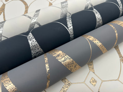 product image for Graceful Geo Wallpaper in Smoke/Gold from the Modern Metals Second Edition 85
