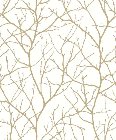 product image for Trees Silhouette Wallpaper in White/Gold from the Modern Metals Second Edition 98