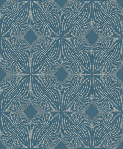 product image of sample harlowe wallpaper in blue silver from the modern metals second edition 1 573