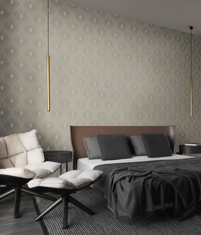 product image for Harlowe Wallpaper in Warm Grey/Gold from the Modern Metals Second Edition 19