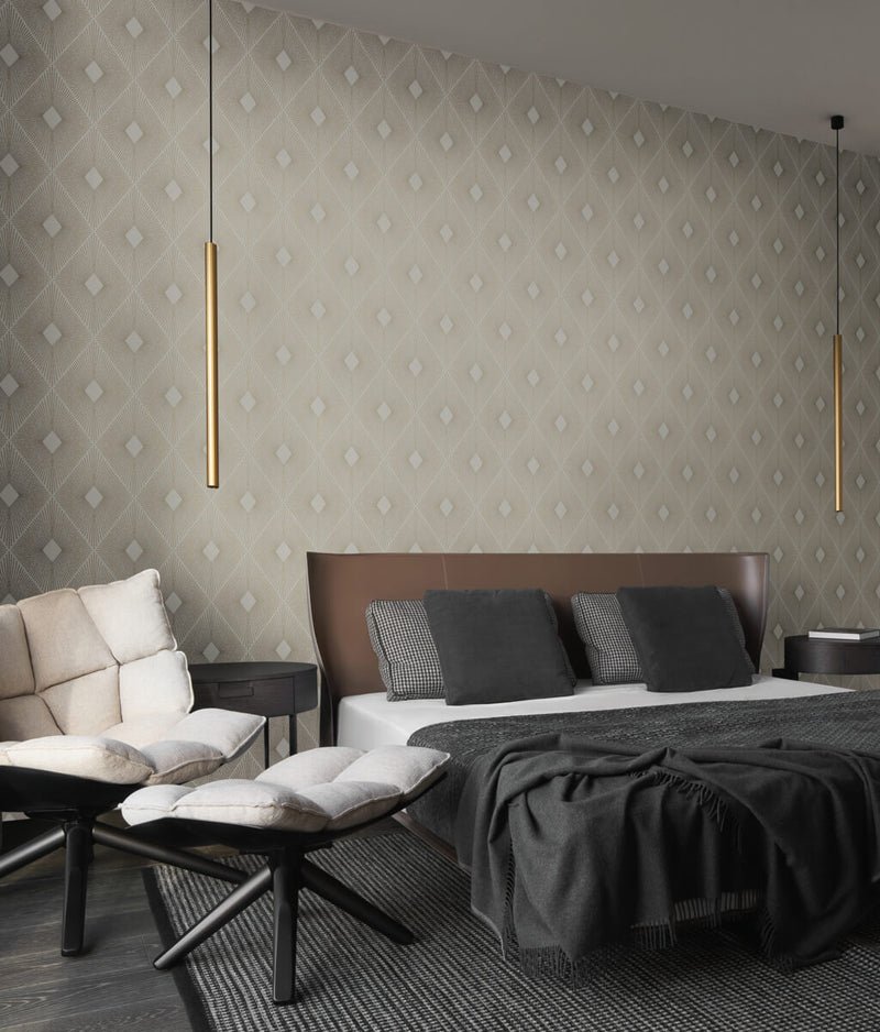 media image for Harlowe Wallpaper in Warm Grey/Gold from the Modern Metals Second Edition 282