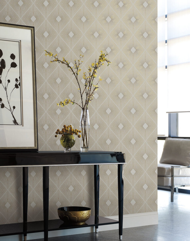 media image for Harlowe Wallpaper in Warm Grey/Gold from the Modern Metals Second Edition 255