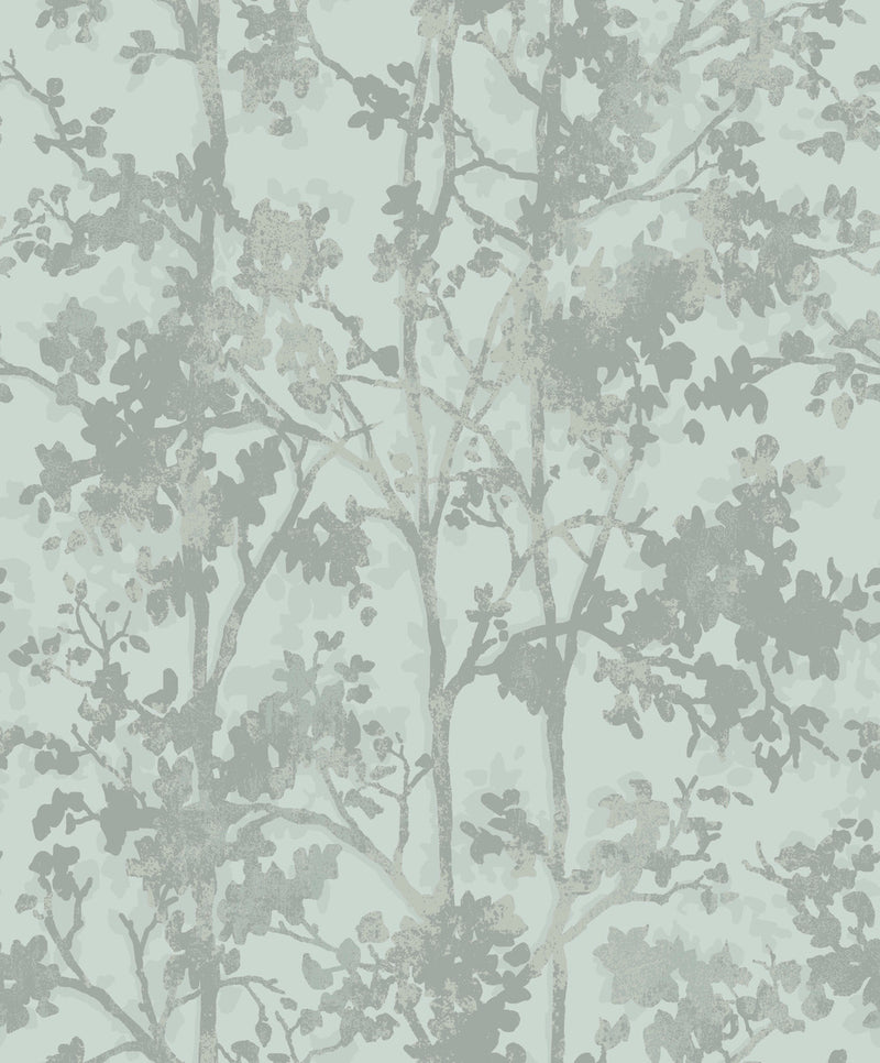 media image for sample shimmering foliage wallpaper in spa silver from the modern metals second edition 1 28