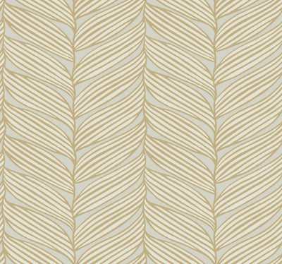 product image for Luminous Leaves Wallpaper in Neutral/Gold from the Modern Metals Second Edition 0