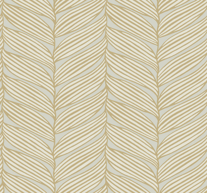 media image for Luminous Leaves Wallpaper in Neutral/Gold from the Modern Metals Second Edition 263