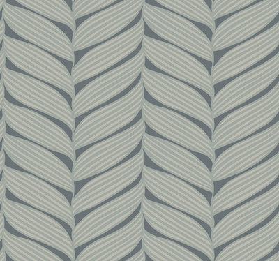 product image for Luminous Leaves Wallpaper in Charcoal/Silver from the Modern Metals Second Edition 96
