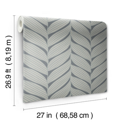 product image for Luminous Leaves Wallpaper in Charcoal/Silver from the Modern Metals Second Edition 61