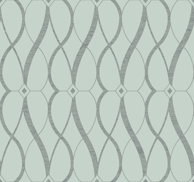product image for Graceful Geo Wallpaper in Spa/Silver from the Modern Metals Second Edition 58