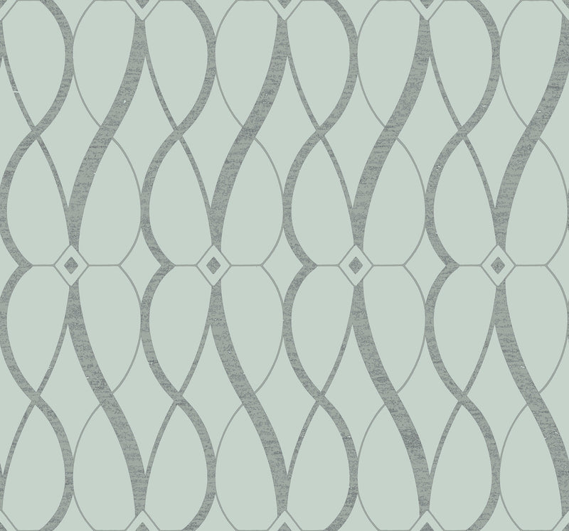 media image for Graceful Geo Wallpaper in Spa/Silver from the Modern Metals Second Edition 24