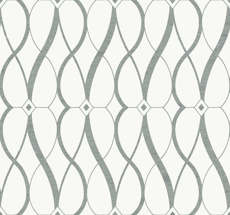 media image for Graceful Geo Wallpaper in White/Silver from the Modern Metals Second Edition 285