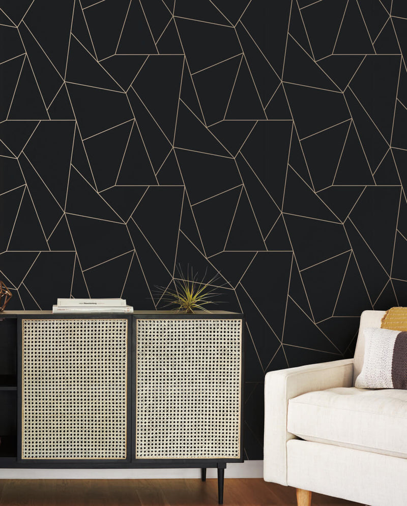 media image for Nazca Wallpaper in Black/Gold from the Modern Metals Second Edition 225