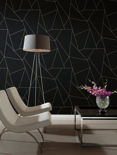 product image for Nazca Wallpaper in Black/Gold from the Modern Metals Second Edition 82