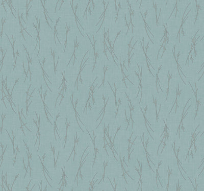 product image for Sprigs Wallpaper in Smokey Blue/Silver from the Modern Metals Second Edition 51