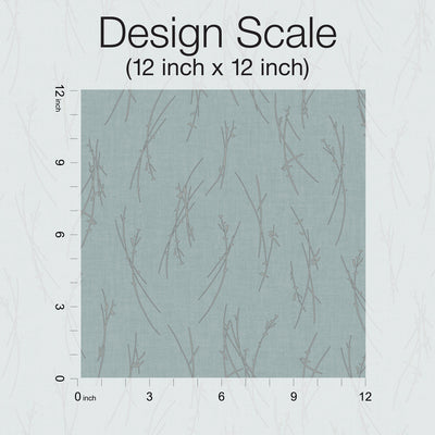 product image for Sprigs Wallpaper in Smokey Blue/Silver from the Modern Metals Second Edition 47