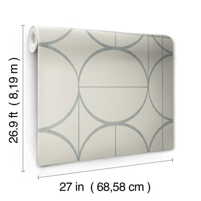 product image for Sun Circles Wallpaper in Taupe/Silver from the Modern Metals Second Edition 95