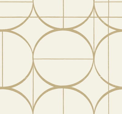 product image of sample sun circles wallpaper in cream gold from the modern metals second edition 1 530