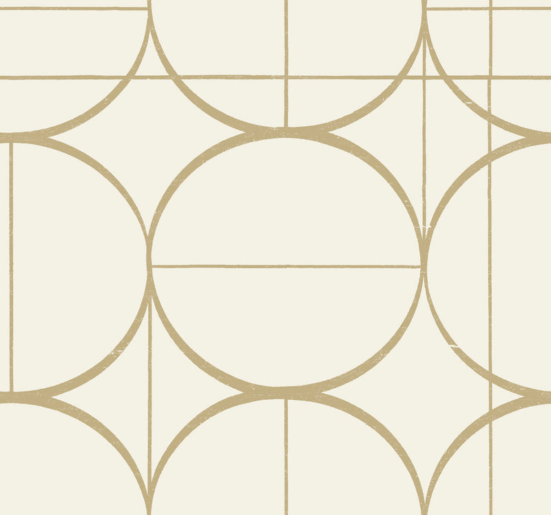 media image for sample sun circles wallpaper in cream gold from the modern metals second edition 1 213