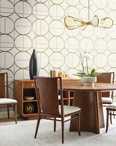 product image for Sun Circles Wallpaper in Cream/Gold from the Modern Metals Second Edition 87