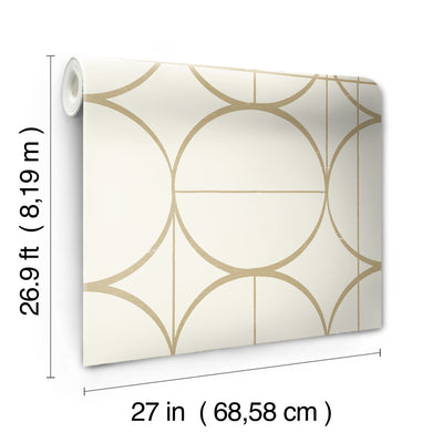 product image for Sun Circles Wallpaper in Cream/Gold from the Modern Metals Second Edition 10