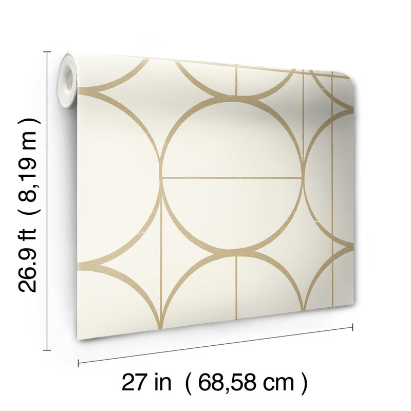 media image for Sun Circles Wallpaper in Cream/Gold from the Modern Metals Second Edition 295