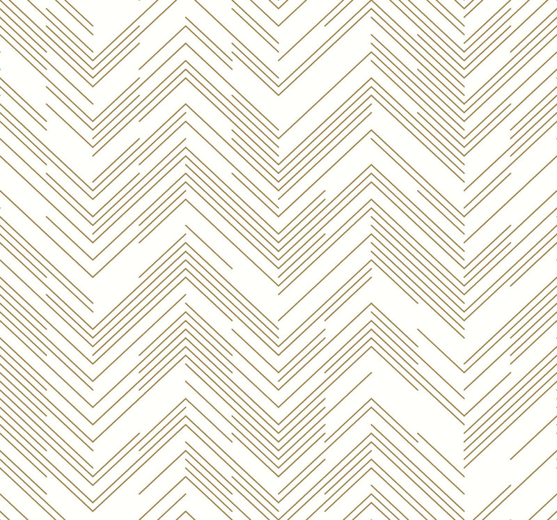 media image for sample polished chevron wallpaper in white gold from the modern metals second edition 1 211