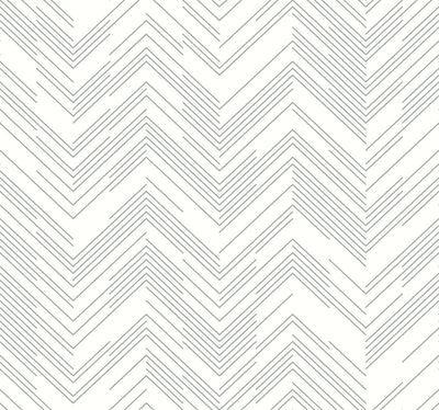 product image for Polished Chevron Wallpaper in White/Silver from the Modern Metals Second Edition 16