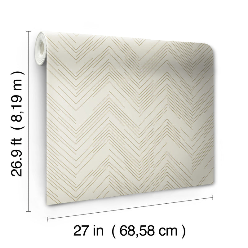 media image for Polished Chevron Wallpaper in Cream/Gold from the Modern Metals Second Edition 276