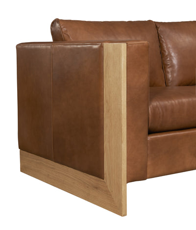product image for Mendenhall Leather Sofa in Cognac 78