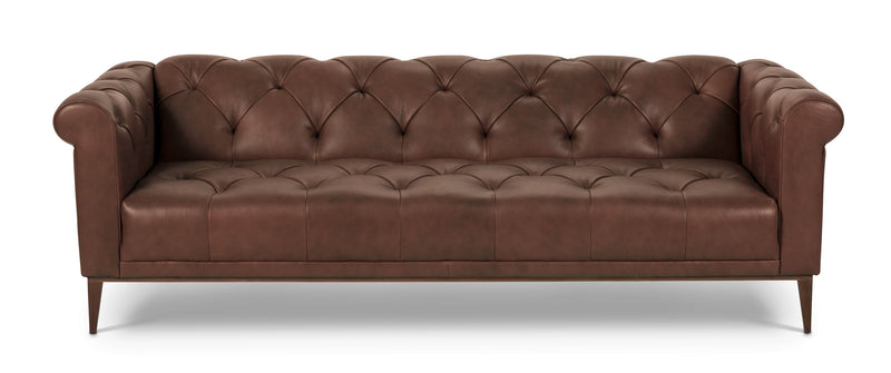 media image for Merritt Leather Sofa Depth in Cocoa 270