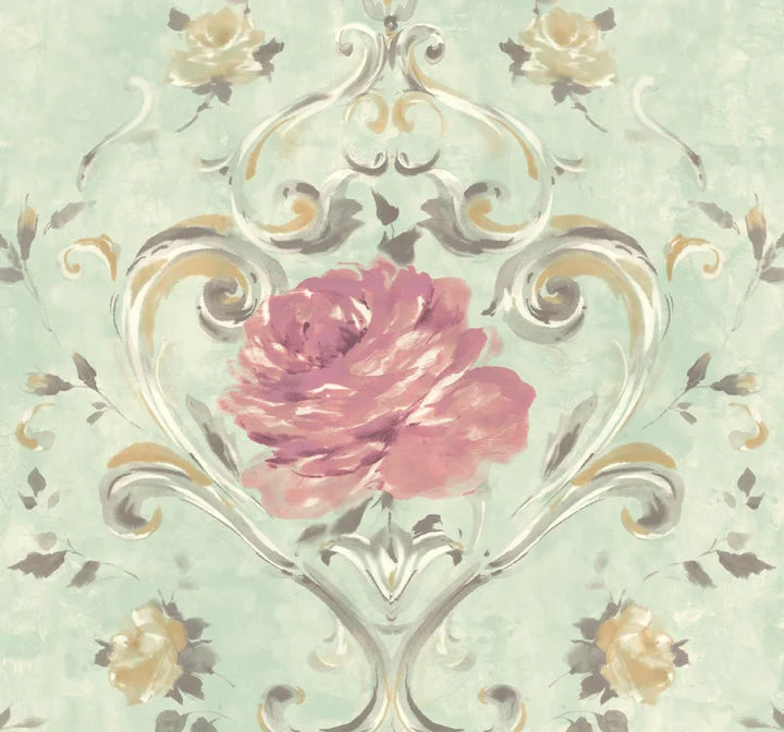 media image for sample amy turquoise wallpaper from the jasper collection by mayflower 1 286