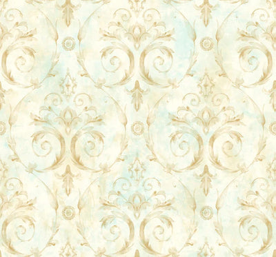 product image of Casimir Gold/Turquoise Wallpaper from the Jasper Collection by Mayflower 571