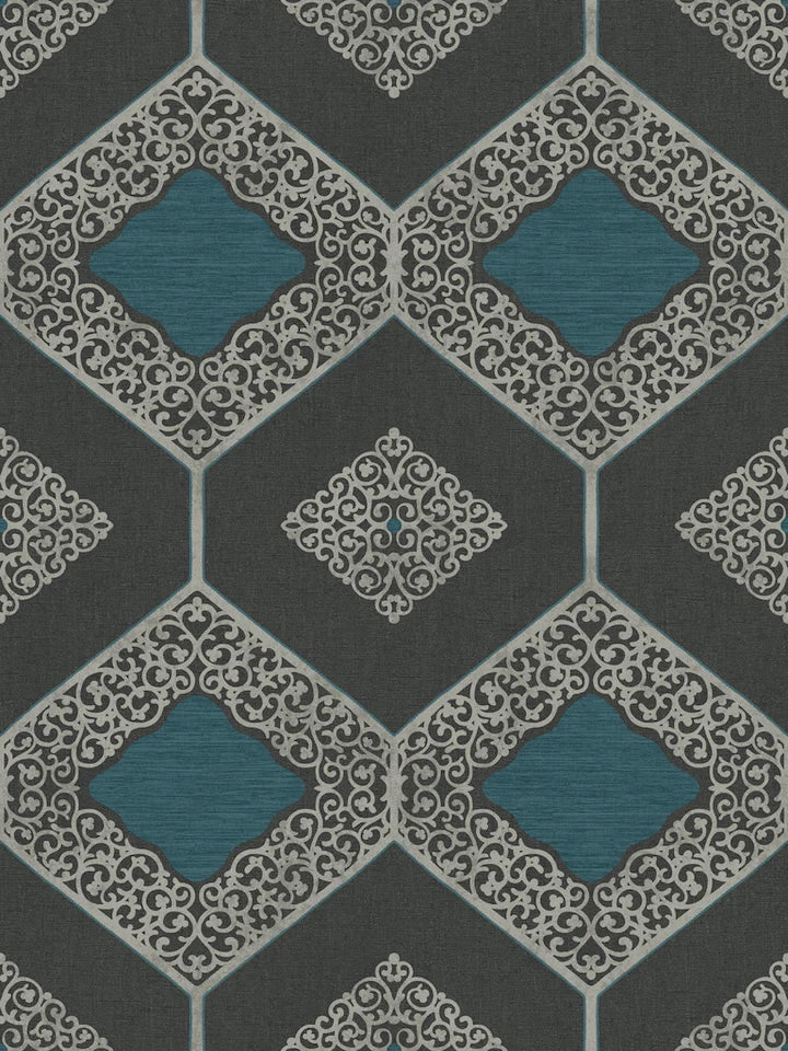 media image for sample hope teal wallpaper from the providence collection by mayflower 1 224