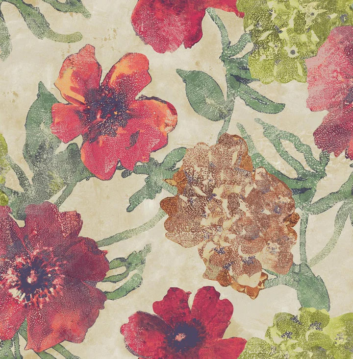 media image for Bonniefield Rouge/White Wallpaper from the Tiverton Collection by Mayflower 284