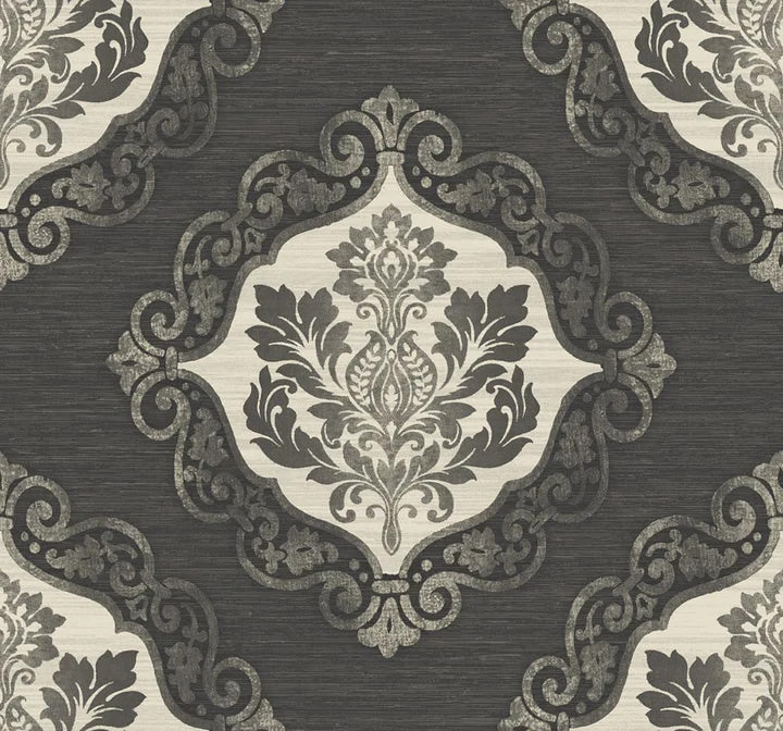 media image for sample little compton black silver wallpaper from the tiverton collection by mayflower 1 224