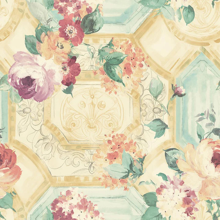 media image for Cleopatra Turquoise Wallpaper from the Romance Collection by Mayflower 234