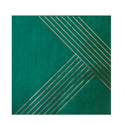 product image for manhattan dark green striped lunch paper napkins 1 39