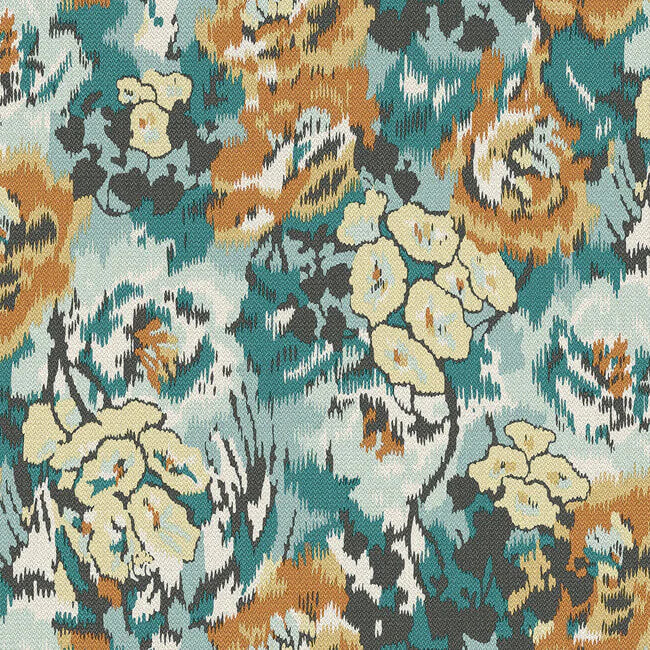 media image for Flower Pot Teal/Orange Wallpaper from the Missoni 4 Collection by York Wallcoverings 244
