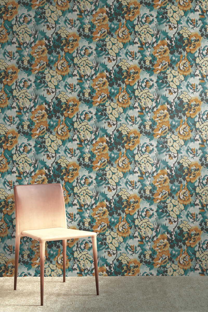 media image for Flower Pot Teal/Orange Wallpaper from the Missoni 4 Collection by York Wallcoverings 20