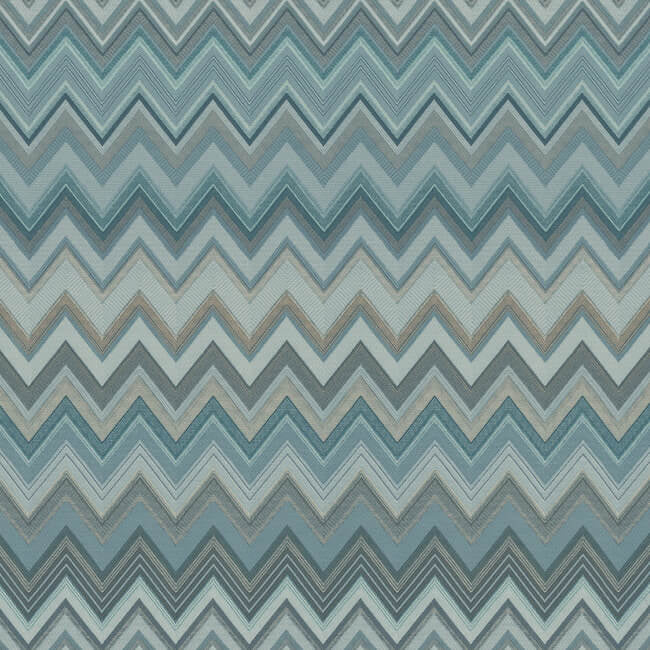 media image for Happy Zig Zag Blue Wallpaper from the Missoni 4 Collection by York Wallcoverings 281